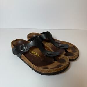 Birkenstock Sandals Womens 39 8 Gizeh Black Sandals Shoes Size Leather